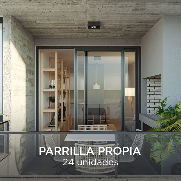 24 unidades con Balcón y parrilla propia