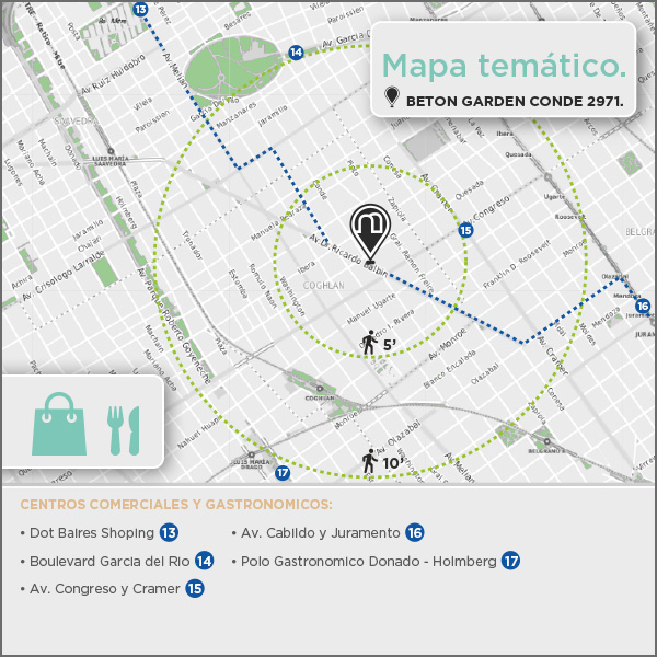 Centros Comerciales y Polo Gastronómico en cercanías