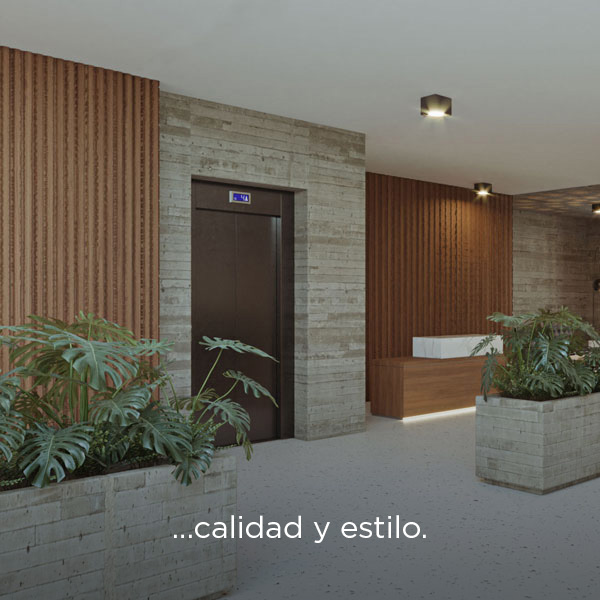 HALL y CATEGORIA. Amplio lobby, 2 ascensores y zona parking de descarga