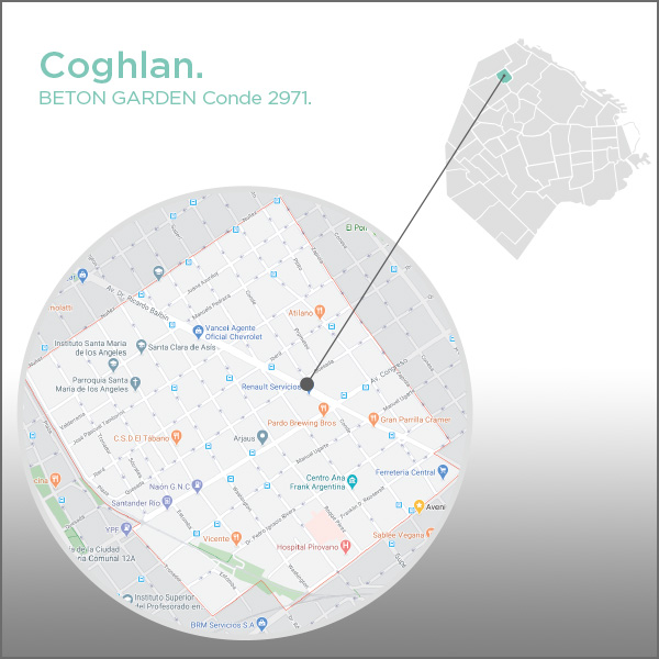 BETON Garden en Conde 2971. Ubicado en el corredor Norte de la Ciudad de Buenos Aires, COGHLAN es uno de los barrios más trendy del momento.